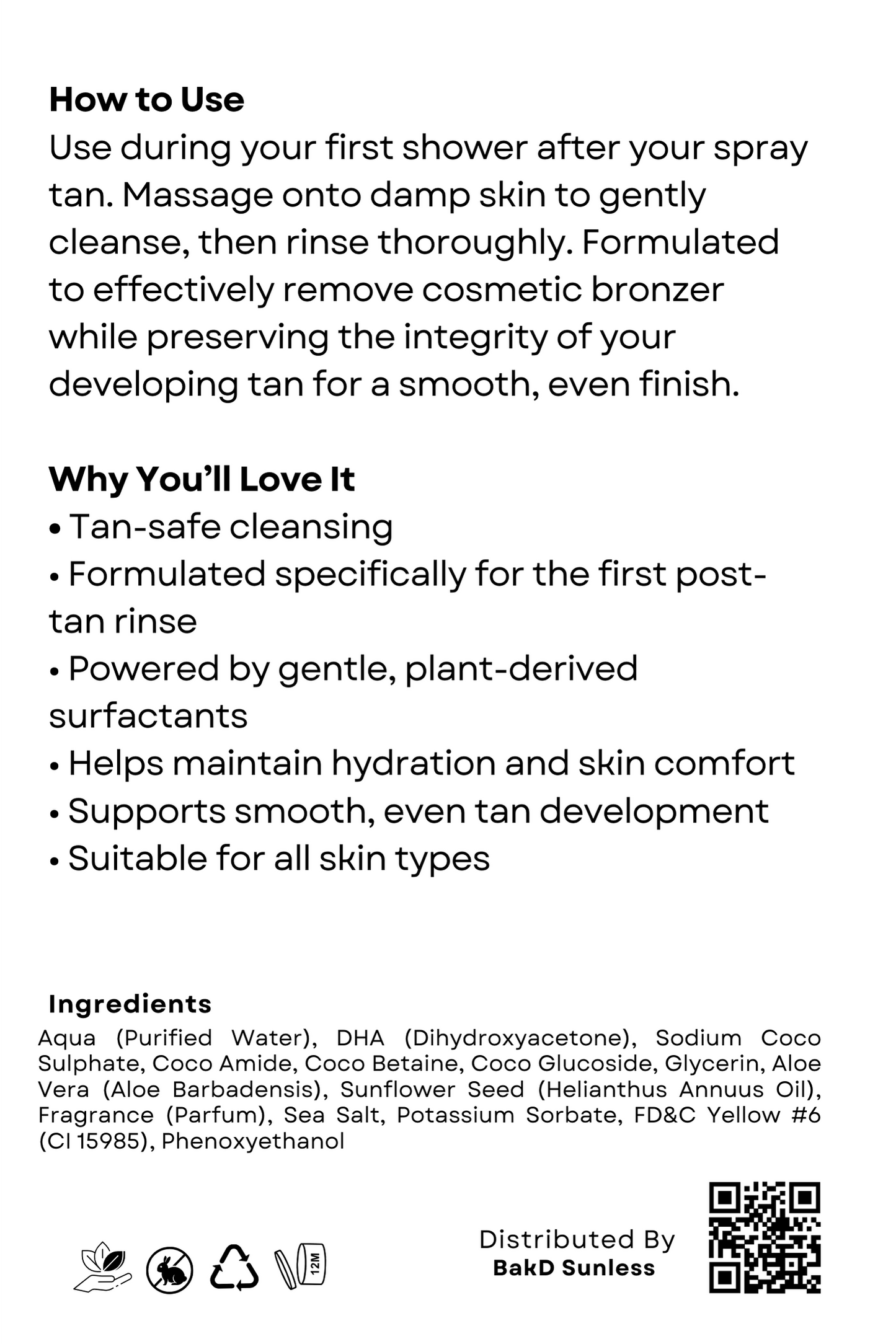 BakD Sunless DHA - Infused Body Wash 8.5 fl oz