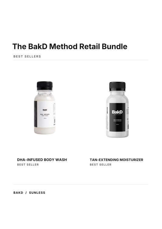 The BakD Method Retail Ready Bundle - 20 DHA Body Wash & 20 Tan Extender *Travel Size*
