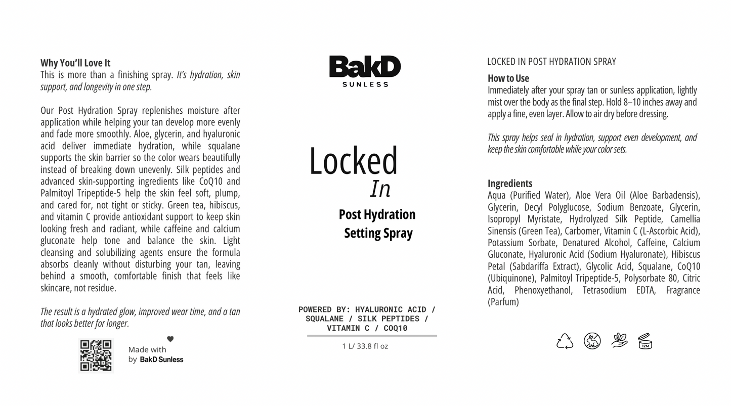 Locked In - Post Hydration Setting Spray - 1000 ml