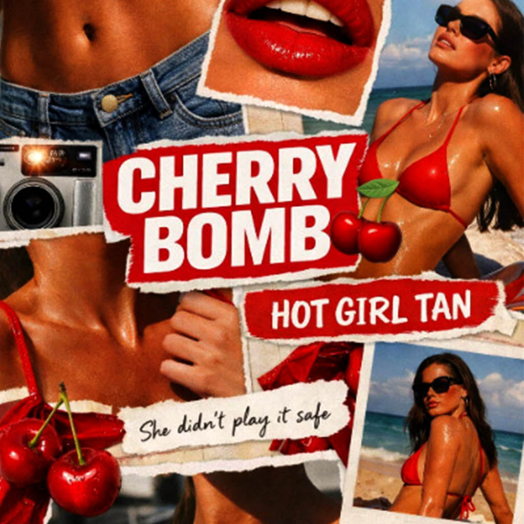 red brown spray tan solution, warm undertone spray tan, 15% DHA for deeper/darker color, warm undertone spray tanning, cherry bomb 15 spray tan