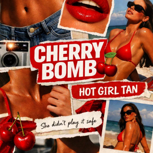 red brown spray tan solution, warm undertone spray tan, 15% DHA for deeper/darker color, warm undertone spray tanning, cherry bomb 15 spray tan